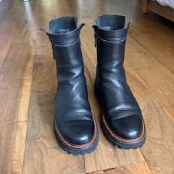 Paul Green Justine Black Leather Ankle Boots Size 8 - Picture 2 of 5